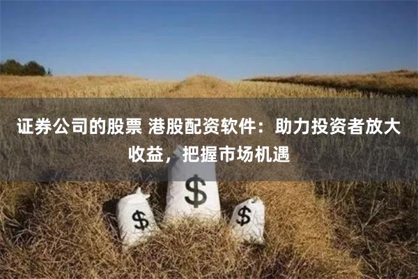 证券公司的股票 港股配资软件：助力投资者放大收益，把握市场机遇